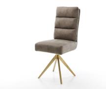 DELIFE Draaistoel Pela-Flex taupe vintage kruisframe hoekig goud 180° ...