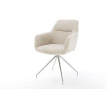 DELIFE Eetkamerstoel Pejo-Flex koord beige kruisframe conisch roestvri...