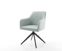 DELIFE Eetkamerstoel Greg-Flex stripes mint kruisframe breed zwart