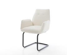 DELIFE Sledemodel Zoa-Flex bouclé wit sledemodel rond zwart pocketveer...