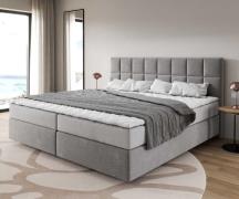 DELIFE Boxspringbed Dream-Fine microvezel grijs 200x200 cm met pocketv...