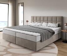 DELIFE Boxspringbed Dream-Fine microvezel beige 200x200 cm met pocketv...