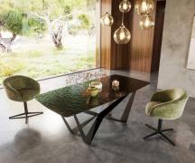 DELIFE Eetkamertafel Edge Boot 200x100 Glas smelten rokerig zwart 3D-R...