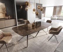 DELIFE Eetkamertafel Edge Boot 240x120 Laminam® Emperador Extra Lucida...