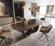 DELIFE Eetkamertafel Edge Boot 240x120 Laminam® Emperador Extra Lucida...