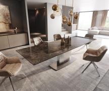 DELIFE Eetkamertafel Edge 200-300x100 Laminam® Emperador Extra Lucidat...