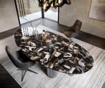 DELIFE Eetkamertafel Edge ovaal 280x130 keramiek Iris FMG Agatablack P...