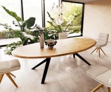 DELIFE Eettafel Edge Oval 280x130x2,5 eiken natuur Zenthara kantig met...