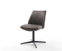 DELIFE Draaistoel Elso-Flex microvelours antraciet vintage kruispoot z...