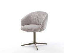 DELIFE Draaistoel Caja-Flex met armleuning koord zilver grijs kruispoo...