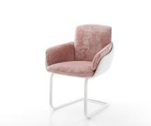 DELIFE Sledemodel Luan-Flex met armleuning materiaalmix echt leer wit-...