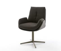 DELIFE Draaistoel Clea-Flex materiaalmix zwart kruispoot afwerking met...