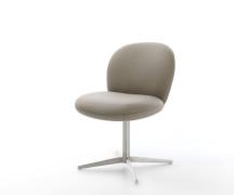 DELIFE Draaistoel Nube-Flex echt leer mud kruispoot roestvrij staal 36...