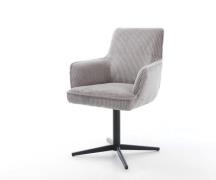 DELIFE Draaistoel Heira-Flex met armleuning koord zilver grijs kruispo...