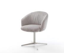 DELIFE Draaistoel Caja-Flex met armleuning koord zilver grijs kruispoo...