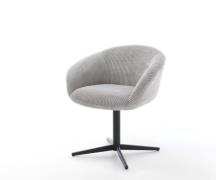 DELIFE Draaistoel Vinka-Flex met armleuning koord zilver grijs kruispo...