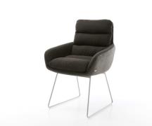 DELIFE Eetkamerstoel Abelia-Flex met armleuning materiaalmix zwart sli...