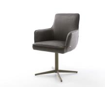 DELIFE Draaistoel Heira-Flex met armleuning microvelours antraciet vin...