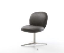 DELIFE Draaistoel Nube-Flex microvelours antraciet vintage kruispoot r...