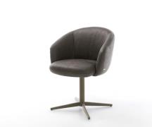 DELIFE Draaistoel Caja-Flex met armleuning microvelours antraciet vint...