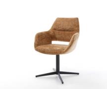 DELIFE Draaistoel Yago-Flex met armleuning chenille Roest kruispoot zw...