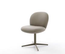 DELIFE Draaistoel Nube-Flex echt leer mud kruispoot afwerking met tita...