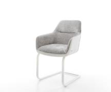 DELIFE Sledemodel Pejo-Flex materiaalmix echt leer wit-zilver grijs sl...