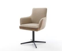 DELIFE Draaistoel Heira-Flex met armleuning materiaalmix mud kruispoot...