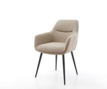 DELIFE Eetkamerstoel Pejo-Flex materiaalmix mud 4-poot conisch zwart p...