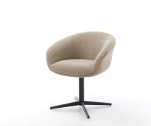 DELIFE Draaistoel Vinka-Flex met armleuning materiaalmix mud kruispoot...