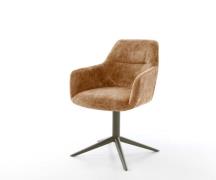 DELIFE Draaistoel Pejo-Flex chenille Roest kruispoot afwerking met tit...