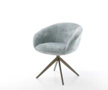 DELIFE Draaistoel Vinka-Flex met armleuning chenille pastelblauw kruis...