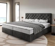 DELIFE Boxspringbed Dream-Fijn microvezel antraciet vintage 200x200 cm...