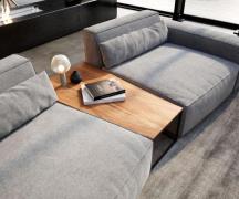 DELIFE Bijzettafel Tatius 120x40/70 natuur  acacia onderstel zwart bij...