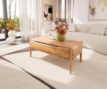 DELIFE Salontafel Simcha 100x50 cm natuur acacia 2 kleppen