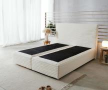 DELIFE Boxspringframe Dream-Well pluche koord beige 160x200 cm