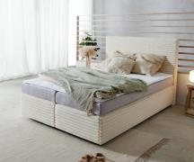DELIFE Boxspringbed Dream-Well pluche corduroy beige 140x200 cm Bonell...