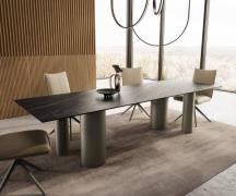 DELIFE Eetkamertafel Edge 300x100 keramiek Laminam®Noir Desir bruin Pi...