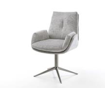 DELIFE Draaistoel Clea-Flex chenille zilver grijs kruispoot grafiet 36...