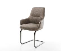 DELIFE Sledemodel Zelia-Flex met armleuning microvelours taupe vintage...