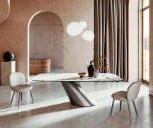 DELIFE Eettafel Edge Boot 240x120 keramiek  Calacatta Luxe wit-goud-gr...