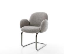 DELIFE Sledemodel Nube-Flex met armleuning bouclé zilver grijs sledemo...