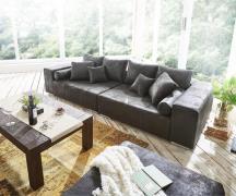 DELIFE XXl-bank Marbeya 285x115 cm antraciet antiek optiek hocker