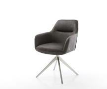 DELIFE Draaistoel Pejo-Flex microvelours antraciet vintage kruisframe ...