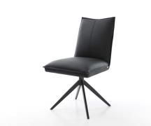 DELIFE Draaistoel Lelio-Flex echt leer zwart kruisframe breed zwart 36...