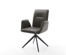 DELIFE Draaistoel Vinja-Flex microvelours antraciet vintage kruisframe...