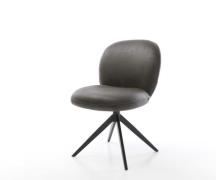 DELIFE Draaistoel Nube-Flex microvelours antraciet vintage kruisframe ...