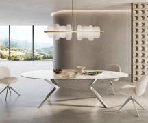 DELIFE Eetkamertafel Edge ovaal 280x130 keramiek Minas Melange wit-Bei...