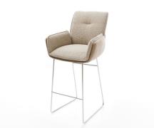 DELIFE Barkruk Nela-Flex sledeframe roestvrij staal materiaalmix modde...