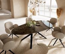 DELIFE Eetkamertafel Edge ovaal 220x120 keramiek Laminam®Emperador Ext...